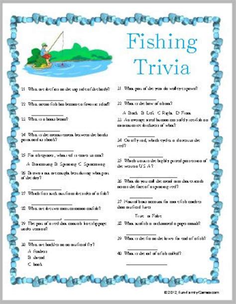 fishing trivia questions and answers|printable fishing trivia.